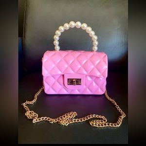 Pink Plastic Crossbody Purse